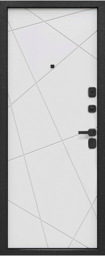 Входная дверь  Гарда Черный кварц, 860*2050, 90 мм, внутри мдф, покрытие пвх, цвет Белый сатин