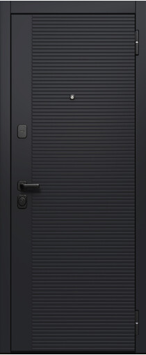 Входная дверь  Гарда Черный кварц, 860*2050, 90 мм, снаружи мдф, покрытие пвх, Цвет Черный сатин