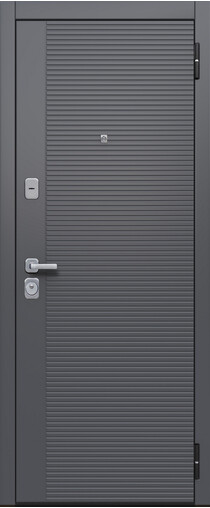 Входная дверь  Гарда Бостон, 860*2050, 105 мм, снаружи мдф, покрытие пвх, Цвет Сатин графит