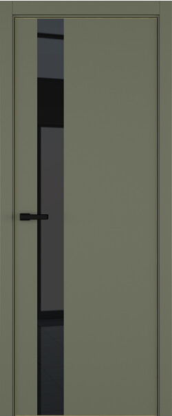 Межкомнатная дверь  ART Lite H3 ДО, массив + МДФ, эмаль, 800*2000, Цвет: Оливковая эмаль, Lacobel черный лак