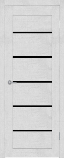 Межкомнатная дверь  TexStyle TS8 ДО, массив + МДФ, экошпон на основе ПВХ, 800*2000, Цвет: Лорэт белый, Lacobel черный лак