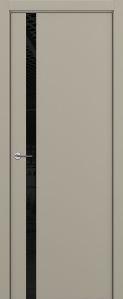 Межкомнатная дверь  ART Lite H2 ДО, массив + МДФ, эмаль, 800*2000, Цвет: Серый шелк эмаль RAL 7044, Lacobel черный лак