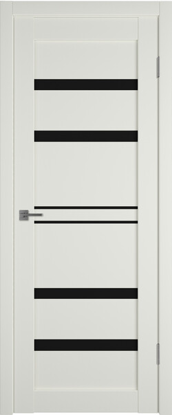 Межкомнатная дверь  Emalex E26 ДО, массив + МДФ, экошпон (полипропилен), 800*2000, Цвет: MidWhite, black gloss