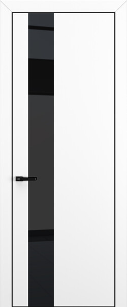 Межкомнатная дверь  Квалитет  К3, массив + МДФ, Полипропилен RENOLIT, 800*2000, Цвет: Белый матовый, Lacobel Black Classic