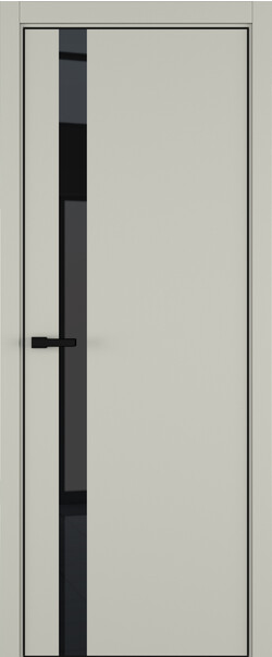 Межкомнатная дверь  ART Lite H2 ДО, массив + МДФ, эмаль, 800*2000, Цвет: Серый шелк эмаль RAL 7044, Lacobel черный лак