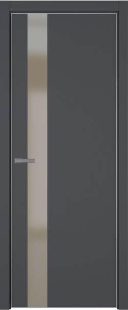 Межкомнатная дверь  ART Lite H3 ДО, массив + МДФ, эмаль, 800*2000, Цвет: Темно-серая эмаль, Matelac бронза мат.
