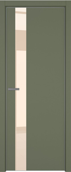 Межкомнатная дверь  ART Lite H3 ДО, массив + МДФ, эмаль, 800*2000, Цвет: Оливковая эмаль, Lacobel бежевый лак