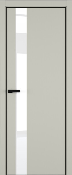 Межкомнатная дверь  ART Lite H3 ДО, массив + МДФ, эмаль, 800*2000, Цвет: Серый шелк эмаль RAL 7044, Lacobel White Pure