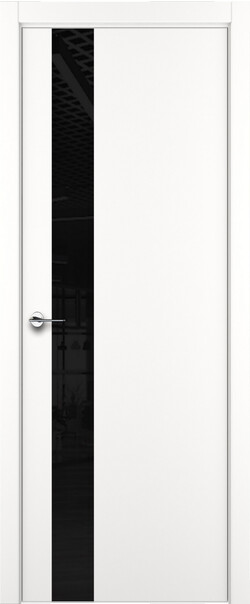Межкомнатная дверь  ART Lite H3 ДО, массив + МДФ, эмаль, 800*2000, Цвет: Белая эмаль, Lacobel черный лак
