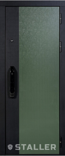 Входная дверь  Сталлер Делла, 860*2050, 94 мм, снаружи мдф 16мм, покрытие пвх, Цвет Вудлайн олива