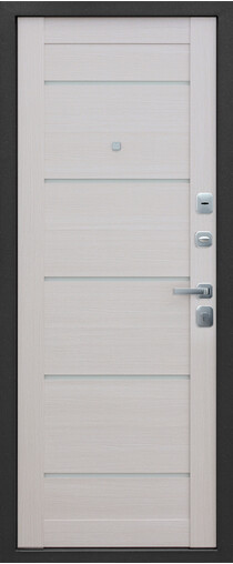 Входная дверь  Гарда  9 Серебро, 860*2050, 90 мм, внутри мдф, покрытие пвх, цвет Лиственница беж.