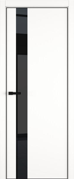 Межкомнатная дверь  ART Lite H3 ДО, массив + МДФ, эмаль, 800*2000, Цвет: Белая эмаль, Lacobel черный лак
