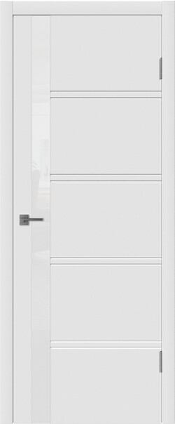 Межкомнатная дверь  Winter Бостон ДО, массив + МДФ, эмаль, 800*2000, Цвет: Белая эмаль, Lacobel белый лак