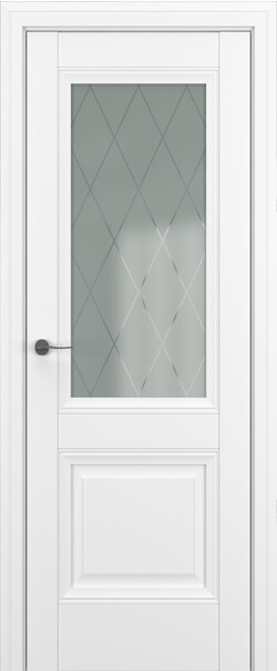 Межкомнатная дверь  Classic Baguette Венеция ДО Baguette B3, массив + МДФ, Полипропилен RENOLIT, 800*2000, Цвет: Белый матовый, Сатинато с рисунком ромб