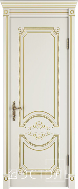 Межкомнатная дверь  Эстель люкс Милана эст. ДГ 3D, массив + МДФ, эмаль, 800*2000, Цвет: Слоновая кость эмаль, нет