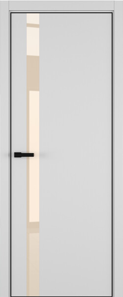 Межкомнатная дверь  ART Lite H2 ДО, массив + МДФ, эмаль, 800*2000, Цвет: Светло-серая эмаль RAL 7047, Lacobel бежевый лак