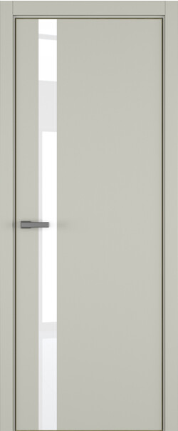 Межкомнатная дверь  ART Lite H2 ДО, массив + МДФ, эмаль, 800*2000, Цвет: Серый шелк эмаль RAL 7044, Lacobel White Pure
