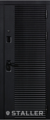 Входная дверь  Сталлер Авалон, 860*2050, 94 мм, снаружи мдф 19мм ламин, покрытие пвх, Цвет Чёрный кварц