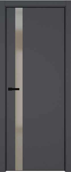 Межкомнатная дверь  ART Lite H2 ДО, массив + МДФ, эмаль, 800*2000, Цвет: Темно-серая эмаль, Matelac бронза мат.