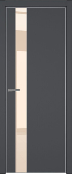 Межкомнатная дверь  ART Lite H3 ДО, массив + МДФ, эмаль, 800*2000, Цвет: Темно-серая эмаль, Lacobel бежевый лак