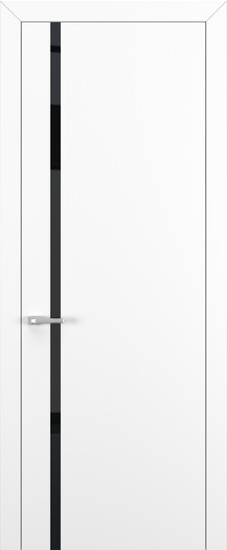 Межкомнатная дверь  Квалитет  К1, массив + МДФ, Полипропилен RENOLIT, 800*2000, Цвет: Белый матовый, Lacobel Black Classic