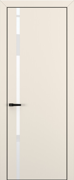 Межкомнатная дверь  Квалитет  К1, массив + МДФ, Полипропилен RENOLIT, 800*2000, Цвет: Матовый крем, Lacobel White Pure