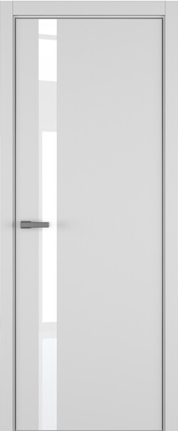 Межкомнатная дверь  ART Lite H2 ДО, массив + МДФ, эмаль, 800*2000, Цвет: Светло-серая эмаль RAL 7047, Lacobel White Pure