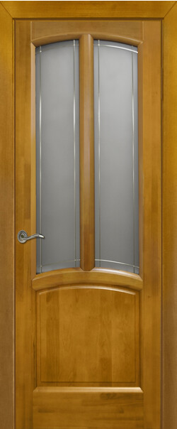 Межкомнатная дверь  Массив ольхи Виола ДО, массив ольхи, лак, 800*2000, Цвет: Медовый орех, мателюкс графит с гравировкой