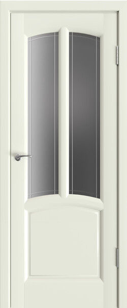 Межкомнатная дверь  Массив ольхи Виола ДО, массив ольхи, лак, 800*2000, Цвет: Белый (65), мателюкс графит с гравировкой