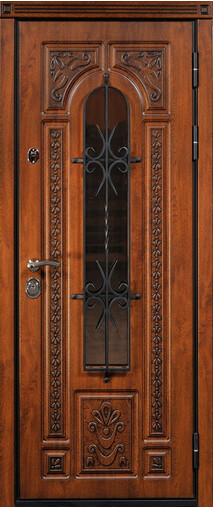 Входная дверь  Сталлер Лацио NEW, 880*2050, 93 мм, снаружи мдф влагостойкий, покрытие Vinorit, Цвет Дуб золотой