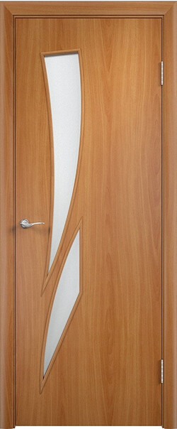 Межкомнатная дверь  Тип-С С2 ДО, массив + МДФ, финиш-плёнка, 800*2000, Цвет: Миланский орех, мателюкс матовое