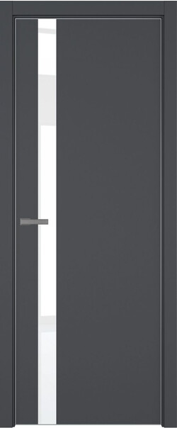 Межкомнатная дверь  ART Lite H2 ДО, массив + МДФ, эмаль, 800*2000, Цвет: Темно-серая эмаль, Lacobel White Pure