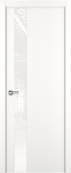 Межкомнатная дверь  ART Lite H3 ДО, массив + МДФ, эмаль, 800*2000, Цвет: Белая эмаль, Lacobel White Pure