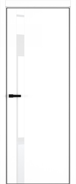 Межкомнатная дверь  ART Lite H2 ДО, массив + МДФ, эмаль, 800*2000, Цвет: Белая эмаль, Lacobel White Pure