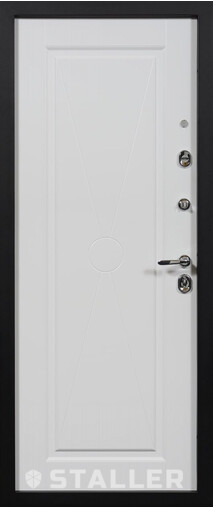 Входная дверь  Сталлер Мирель, 860*2050, 94 мм, внутри мдф влагостойкий, покрытие Эмаль, цвет RAL 9003