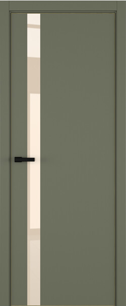 Межкомнатная дверь  ART Lite H2 ДО, массив + МДФ, эмаль, 800*2000, Цвет: Оливковая эмаль, Lacobel бежевый лак