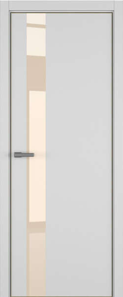 Межкомнатная дверь  ART Lite H3 ДО, массив + МДФ, эмаль, 800*2000, Цвет: Светло-серая эмаль RAL 7047, Lacobel бежевый лак