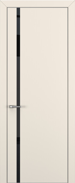 Межкомнатная дверь  Квалитет  К1, массив + МДФ, Полипропилен RENOLIT, 800*2000, Цвет: Матовый крем, Lacobel Black Classic