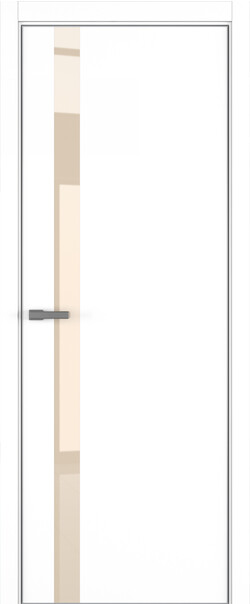 Межкомнатная дверь  ART Lite H2 ДО, массив + МДФ, эмаль, 800*2000, Цвет: Белая эмаль, Lacobel бежевый лак