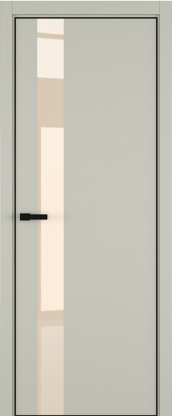 Межкомнатная дверь  ART Lite H3 ДО, массив + МДФ, эмаль, 800*2000, Цвет: Серый шелк эмаль RAL 7044, Lacobel бежевый лак