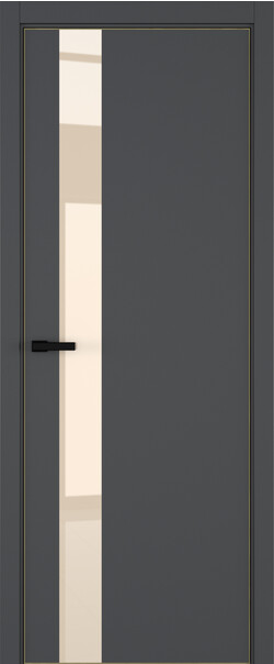 Межкомнатная дверь  ART Lite H3 ДО, массив + МДФ, эмаль, 800*2000, Цвет: Темно-серая эмаль, Lacobel бежевый лак