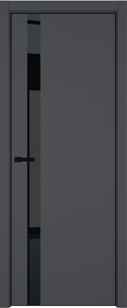 Межкомнатная дверь  ART Lite H2 ДО, массив + МДФ, эмаль, 800*2000, Цвет: Темно-серая эмаль, Lacobel черный лак