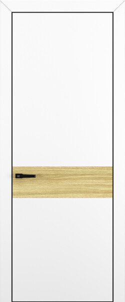 Межкомнатная дверь  Квалитет  К6, массив + МДФ, Полипропилен RENOLIT, 800*2000, Цвет: Белый матовый, Вставка Дуб натуральный