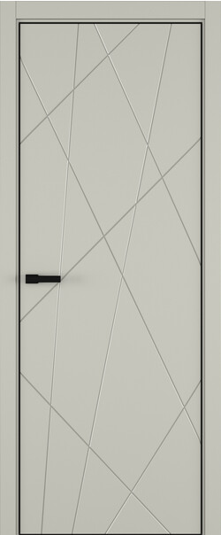 Межкомнатная дверь  ART Lite Chaos ДГ, массив + МДФ, эмаль, 800*2000, Цвет: Серый шелк эмаль RAL 7044, нет