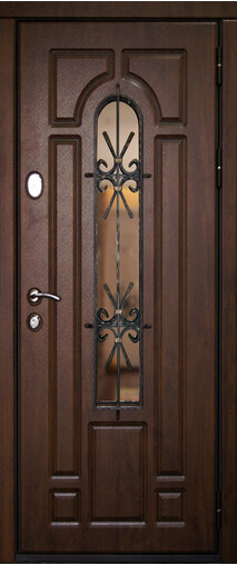 Входная дверь  Сталлер Бари NEW, 880*2050, 83 мм, снаружи мдф влагостойкий, покрытие Vinorit, Цвет Дуб темный