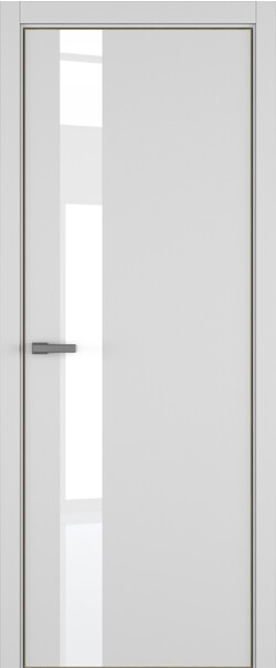 Межкомнатная дверь  ART Lite H3 ДО, массив + МДФ, эмаль, 800*2000, Цвет: Светло-серая эмаль RAL 7047, Lacobel White Pure