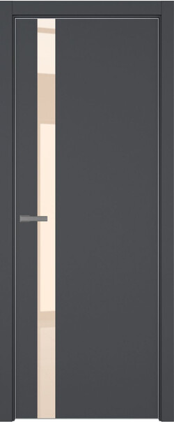Межкомнатная дверь  ART Lite H2 ДО, массив + МДФ, эмаль, 800*2000, Цвет: Темно-серая эмаль, Lacobel бежевый лак