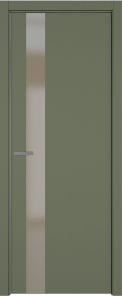 Межкомнатная дверь  ART Lite H3 ДО, массив + МДФ, эмаль, 800*2000, Цвет: Оливковая эмаль, Matelac бронза мат.