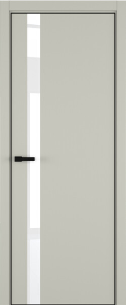Межкомнатная дверь  ART Lite H2 ДО, массив + МДФ, эмаль, 800*2000, Цвет: Серый шелк эмаль RAL 7044, Lacobel White Pure