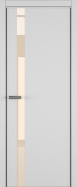 Межкомнатная дверь  ART Lite H2 ДО, массив + МДФ, эмаль, 800*2000, Цвет: Светло-серая эмаль RAL 7047, Lacobel бежевый лак